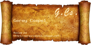 Gerey Csepel névjegykártya